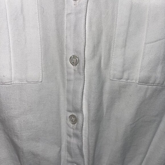 Monrow Womens Romper Size XS White Pockets Button Down Collared Pure Cotton - Picture 3 of 7